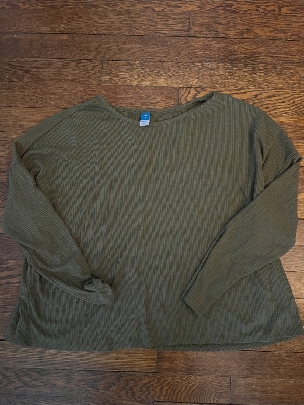 Old Navy Women’s Olive Ribbed Long-Sleeve Top